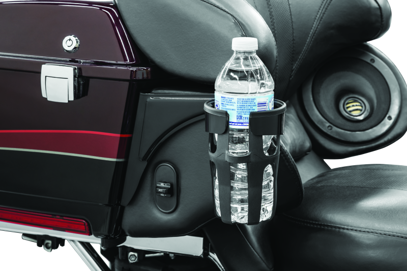 Kuryakyn 6489 - KUR6489 - Kuryakyn Reflex Drink Holder Right Side HD Touring Passenger Mount 96-13 Gloss Black - Shipped in Europe - Tuningsupply.com