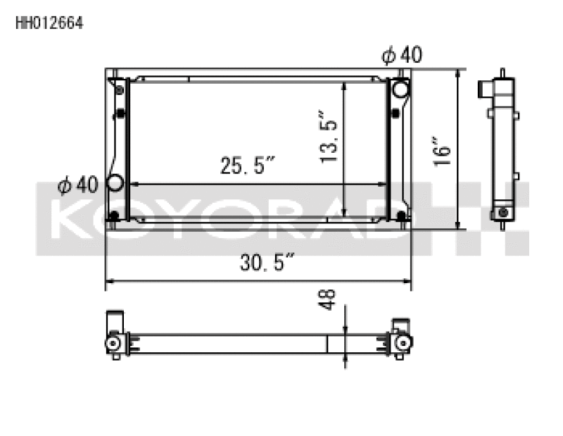 Koyo HH012664 - KOYHH012664 - Koyo 2022+ Toyota GR86 and Subaru BRZ Competition All-Aluminum Radiator - Shipped in Europe - Tuningsupply.com
