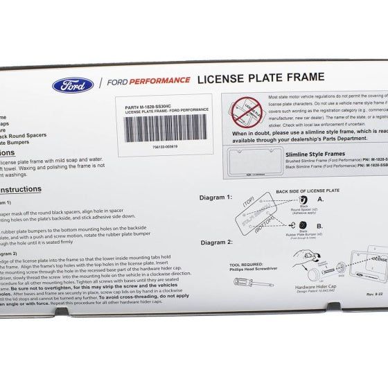 Ford Racing M-1828-SS304C - FRPM-1828-SS304C - Ford Racing Stainless Steel Ford Performance License Plate Frame - Shipped in Europe - Tuningsupply.com