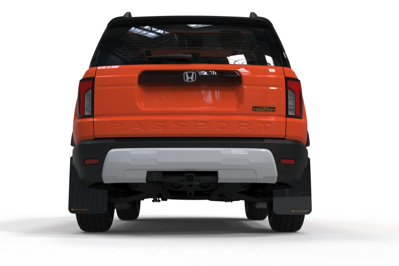 Rally Armor - RALMF139-UR-BLK-MBK - Rally Armor 2026 Honda Passport Black UR Mudflap - Metallic Black Logo - Shipped in Europe - Tuningsupply.com