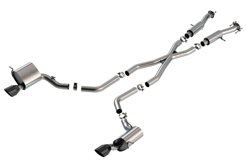 Borla 140633CB - BOR140633CB - Borla 15-21 Jeep Grand Cherokee SRT 6.4L V8 AWD ATAK Cat-Back Exhaust System - Black Tips T-304SS - Shipped in Europe - Tuningsupply.com