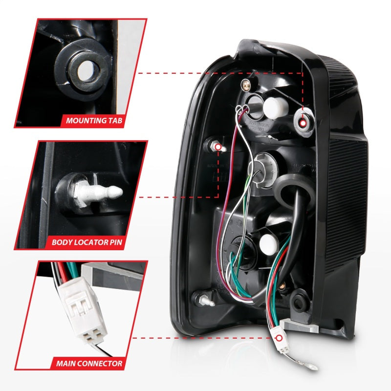ANZO 311099 - ANZ311099 - ANZO 2001-2002 Toyota 4 Runner LED Taillights Black - Shipped in Europe - Tuningsupply.com