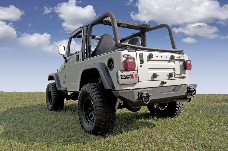 Rugged Ridge - RUG11546.10 - Rugged Ridge XHD Rear Bumper 76-06 Jeep CJ / Jeep Wrangler - Shipped in Europe - Tuningsupply.com