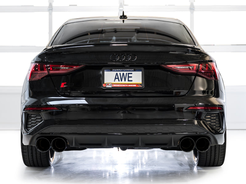 AWE Tuning 3020-43897 - AWE3020-43897 - AWE 22-24 Audi 8Y S3 Track Edition Exhaust - Diamond Black Tips - Shipped in Europe - Tuningsupply.com