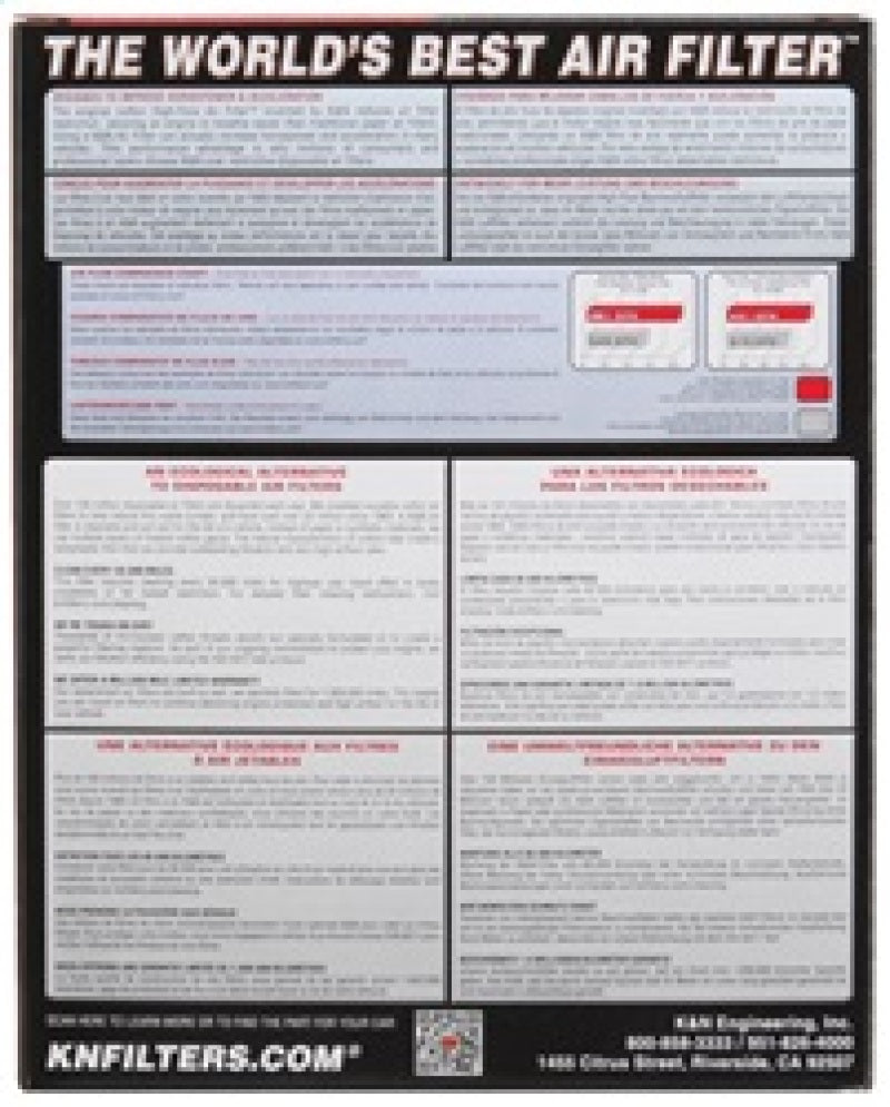 K&N Engineering 33-2025 - KNN33-2025 - K&N 88-91 Honda Civic/CRX Drop In Air Filter - Shipped in Europe - Tuningsupply.com