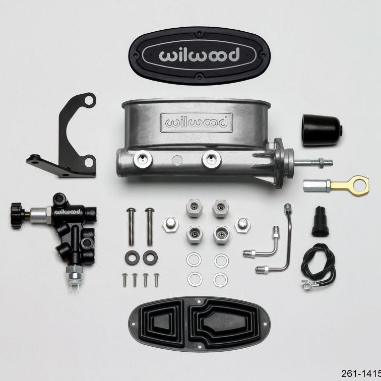 Wilwood 261-14158 - WIL261-14158 - Wilwood HV Tandem M/C Kit w L/H Bracket & Prop Valve - 15/16in Bore-W/Pushrod - Early Mustang - Shipped in Europe - Tuningsupply.com