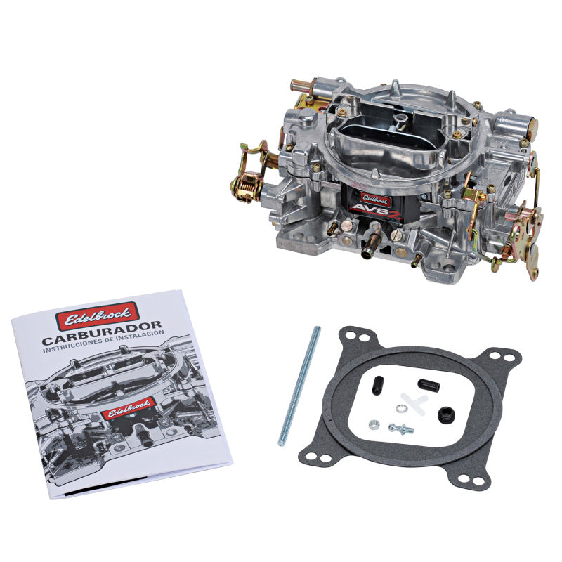 Edelbrock 1902 - EDE1902 - Edelbrock AVS2 500 CFM Carburetor w/Manual Choke Satin Finish (Non-EGR) - Shipped in Europe - Tuningsupply.com
