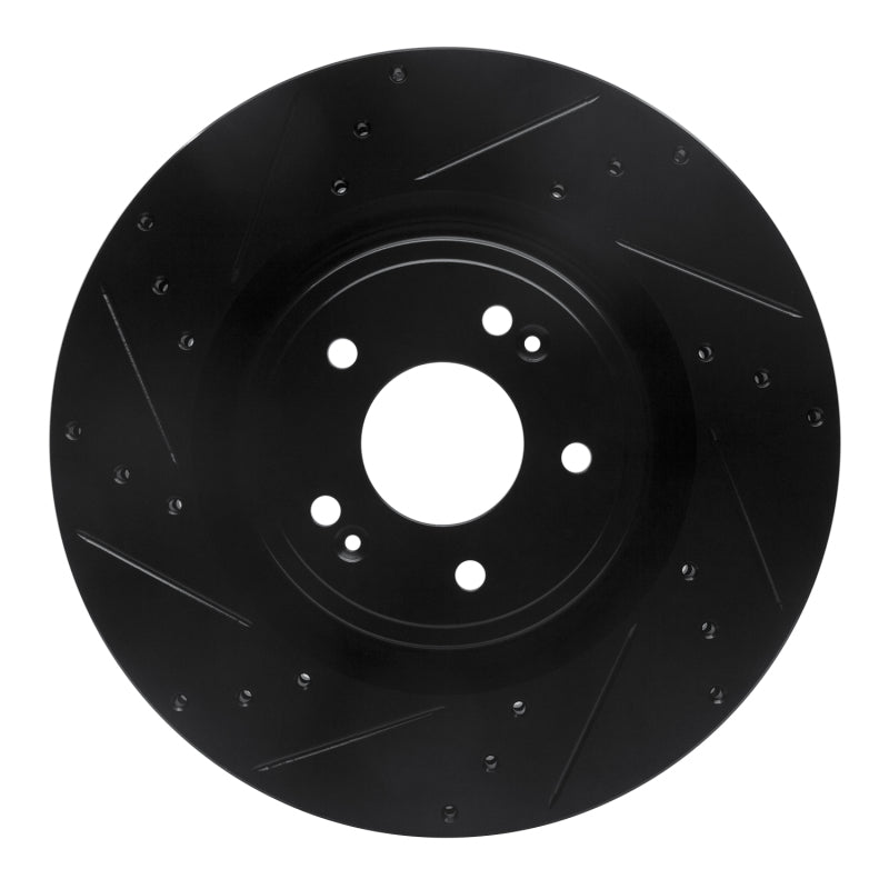 R1 Concepts 633-21038L - RNC633-21038L - R1 18-22 Genesis G70 Front Left Drilled & Slotted Black Brake Rotor - Shipped in Europe - Tuningsupply.com