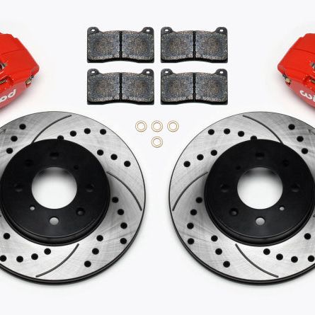 Wilwood 140-12996-DR - WIL140-12996-DR - Wilwood DPHA Front Caliper & Rotor Kit Drill Red Honda / Acura w/ 262mm OE Rotor - Shipped in Europe - Tuningsupply.com
