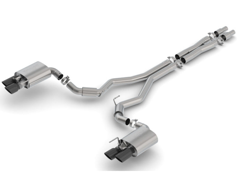 Borla 140742BC - BOR140742BC - Borla 2018 Ford Mustang GT 5.0L AT/MT 3in S-Type Catback Exhaust Black Chrome Tips w/ Valves - Shipped in Europe - Tuningsupply.com