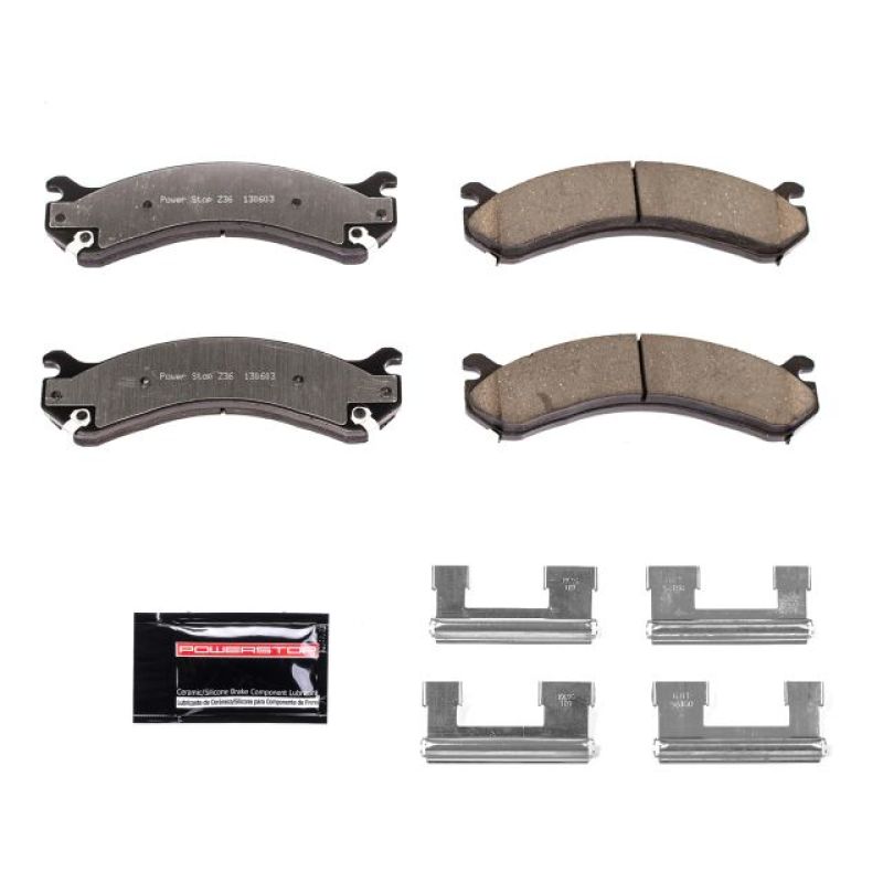 PowerStop Z36-909 - PSBZ36-909 - Power Stop 01-06 Chevrolet Silverado 3500 Rear Z36 Truck & Tow Brake Pads w/Hardware - Shipped in Europe - Tuningsupply.com