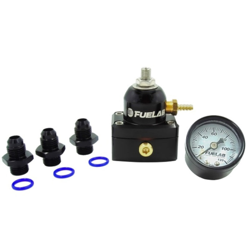 Fuelab 53501-1K - FLB53501-1K - Fuelab 535 EFI Adjustable Mini FPR 25-90 PSI (2) -6AN In (1) -6AN Return (3) -6AN ORB w/Gauge Kit - Shipped in Europe - Tuningsupply.com