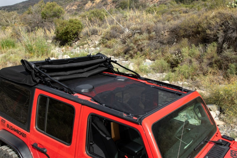 Rampage 92525 - RAM92525 - Rampage 2018-2019 Jeep Wrangler(JL) Unlimited Sport 4-Door Mesh Shade Top - Extended - Black - Shipped in Europe - Tuningsupply.com