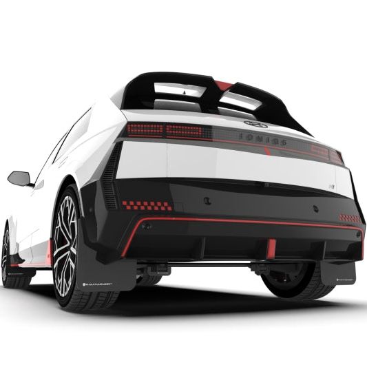 Rally Armor MF117-UR-BLK-RD - RALMF117-UR-BLK-RD - Rally Armor 2025 Hyundai Ioniq 5 N Black Mud Flap w/Red Logo - Shipped in Europe - Tuningsupply.com