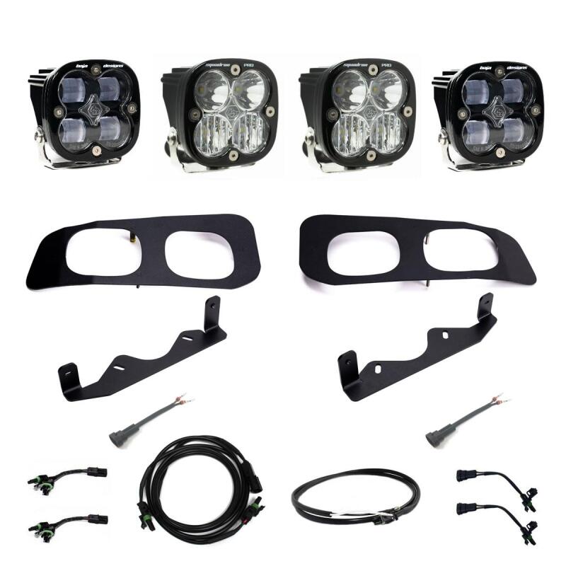 Baja Designs - BAJ448227UP - Baja Designs 2023+ Ford F250/F350 Super Duty Squadron SAE/Pro Fog Pocket Kit - Clear Upfitter - Shipped in Europe - Tuningsupply.com