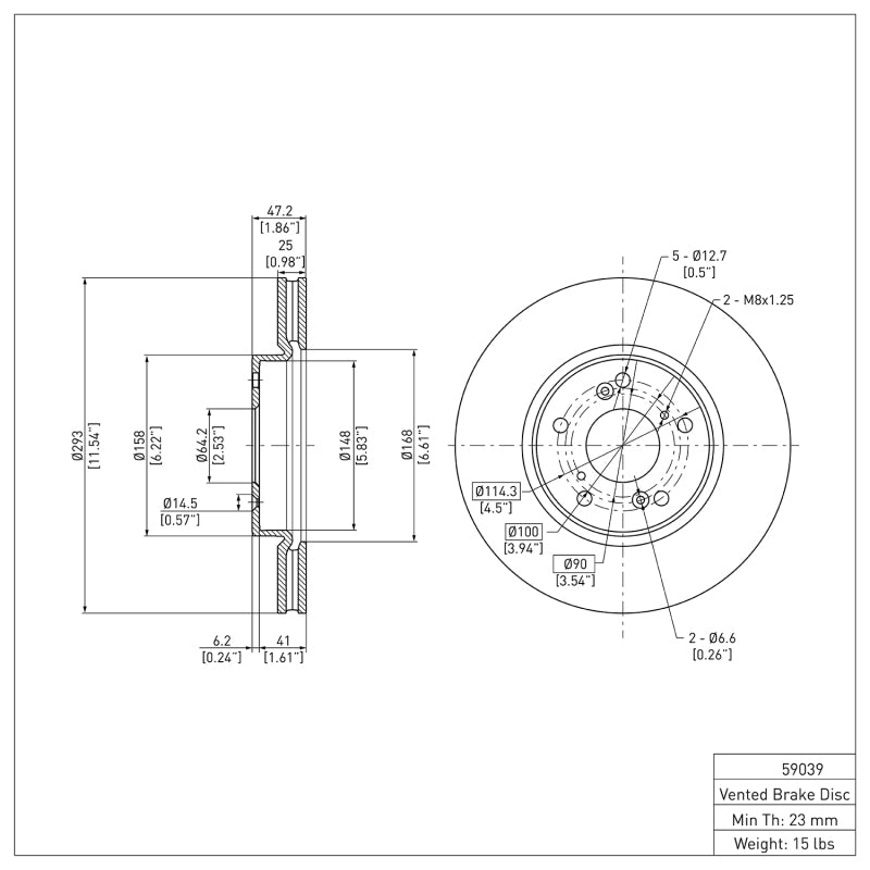 DFC 600-59039 - DFC600-59039 - DFC 13-22 Honda Accord Coupe Front Brake Rotor - Shipped in Europe - Tuningsupply.com