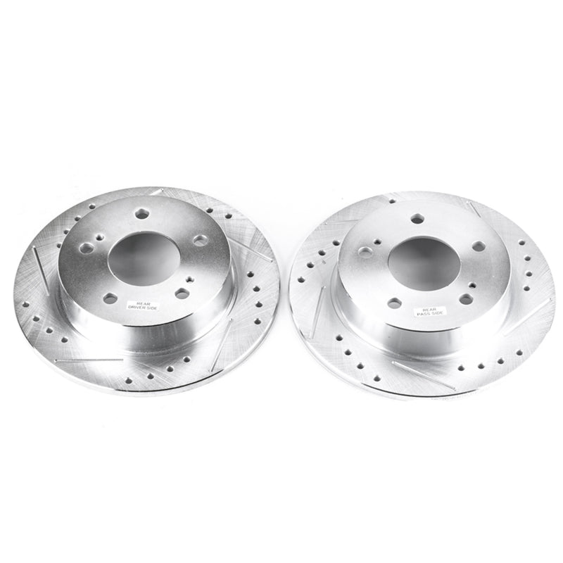 PowerStop JBR755XPR - PSBJBR755XPR - Power Stop 94-98 Nissan 240SX Rear Evolution Drilled & Slotted Rotors - Pair - Shipped in Europe - Tuningsupply.com