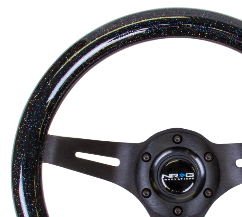 NRG ST-310BSB-BK - NRGST-310BSB-BK - NRG Classic Wood Grain Steering Wheel (310mm) Black Sparkle w/Blk 3-Spoke Center - Shipped in Europe - Tuningsupply.com