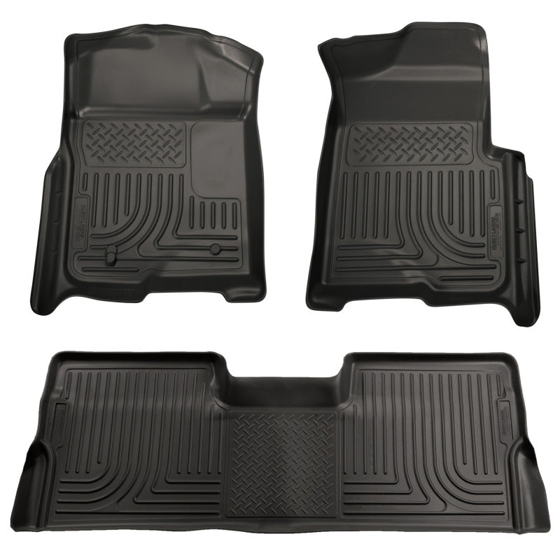 Husky Liners 98381 - HSL98381 - Husky Liners 08-10 Ford SD Crew Cab WeatherBeater Combo Black Floor Liners (w/o Manual Trans Case) - Shipped in Europe - Tuningsupply.com