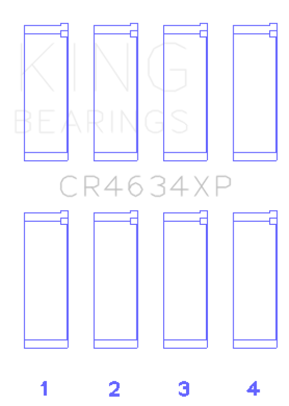 King Engine Bearings GCR4634XP - KINGCR4634XP - King Engine Bearings Hyundai G4KF Connecting Rod Bearing Set (Set of 4) - Size STD - Shipped in Europe - Tuningsupply.com