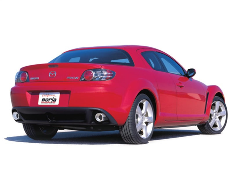 Borla 1014015 - BOR1014015 - Borla 03-09 Mazda RX-8 1.3L Single Round Rolled Angle-Cut Cat-Back Exhaust - Shipped in Europe - Tuningsupply.com