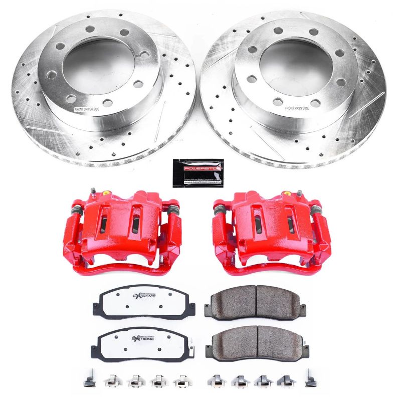 PowerStop KC5412-36 - PSBKC5412-36 - Power Stop 10-11 Ford F-350 Super Duty Front Z36 Truck & Tow Kit w/Cals - Shipped in Europe - Tuningsupply.com