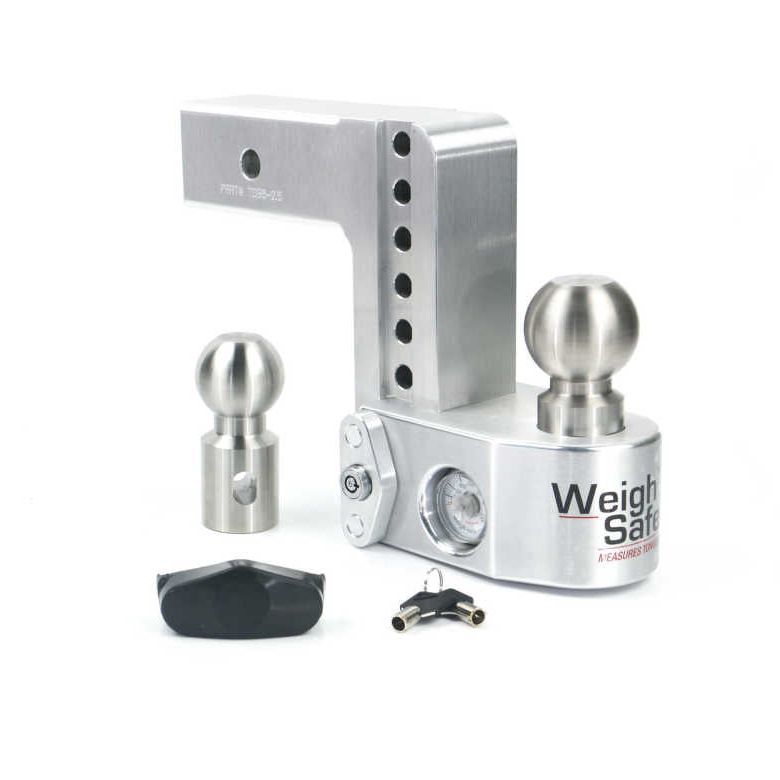 Weigh Safe WS6-2.5 - WEIWS6-2.5 - Weigh Safe 6in Drop Hitch w/Built-in Scale & 2.5in Shank (10K/18.5K GTWR) - Aluminum - Shipped in Europe - Tuningsupply.com