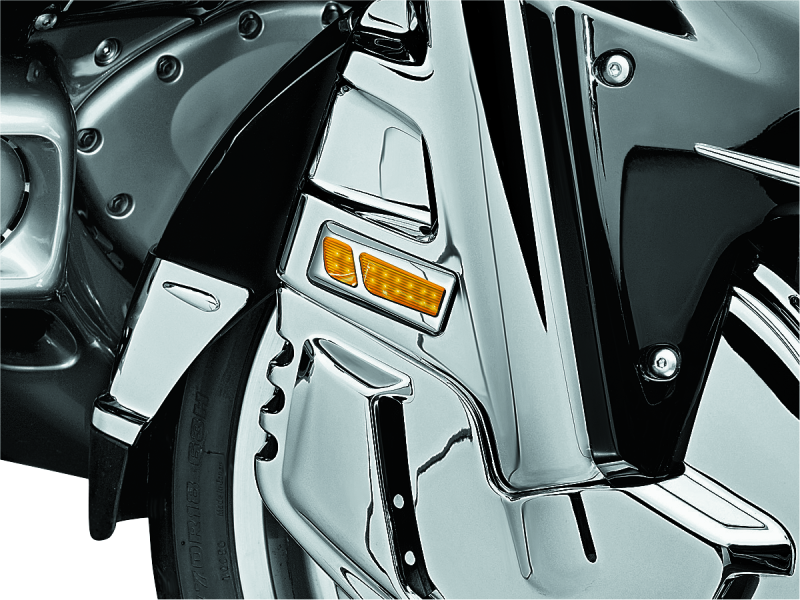 Kuryakyn 7455 - KUR7455 - Kuryakyn L.E.D. Front Reflector Conversion Light Amber Chrome - Shipped in Europe - Tuningsupply.com