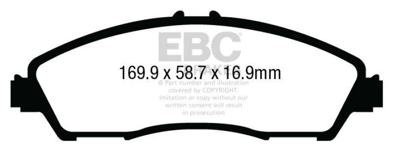 EBC DP43024R - EBCDP43024R - EBC 14+ Acura MDX 3.5 Yellowstuff Front Brake Pads - Shipped in Europe - Tuningsupply.com