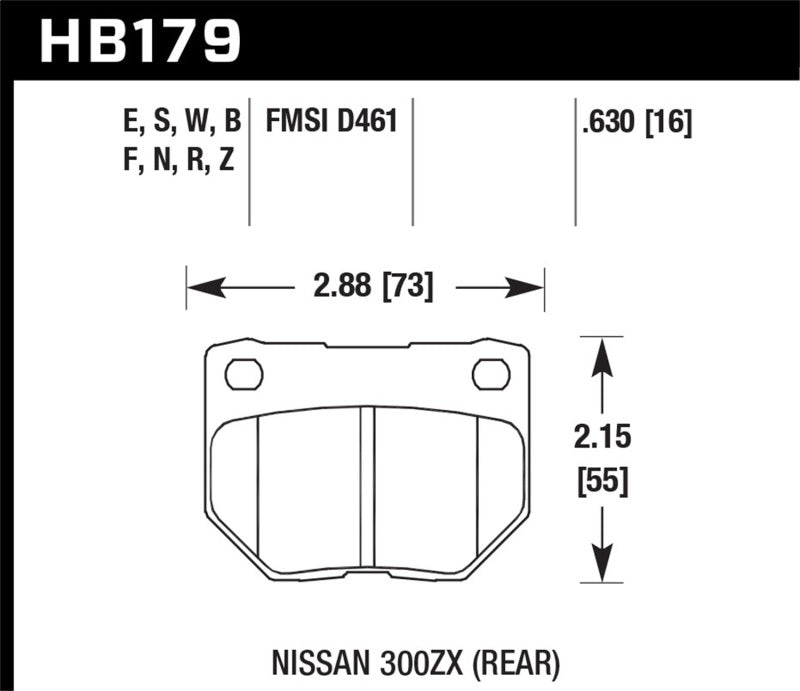 Hawk Performance KHB179S.630 - HAWKHB179S.630 - Hawk 89-93 Nissan 300ZX / 89-95 Skyline / 06-07 Subaru Impreza WRX Race HT-10 Rear Brake Pads - Shipped in Europe - Tuningsupply.com