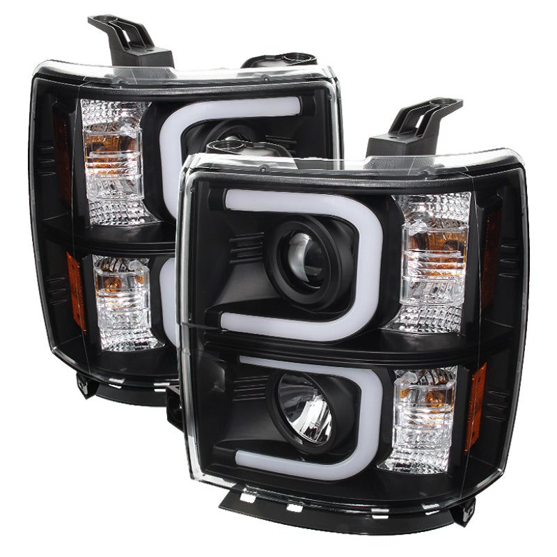 SPYDER 5079473 - SPY5079473 - Spyder Chevy Silverado 1500 14-16 Projector Headlights Light Bar DRL Blk PRO-YD-CS14-LBDRL-BK - Shipped in Europe - Tuningsupply.com