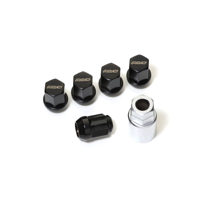 Rays W191415B - RAYW191415B - Rays 19 Hex Lock & Lug Nut Set M14 x 1.5 - Black - Shipped in Europe - Tuningsupply.com