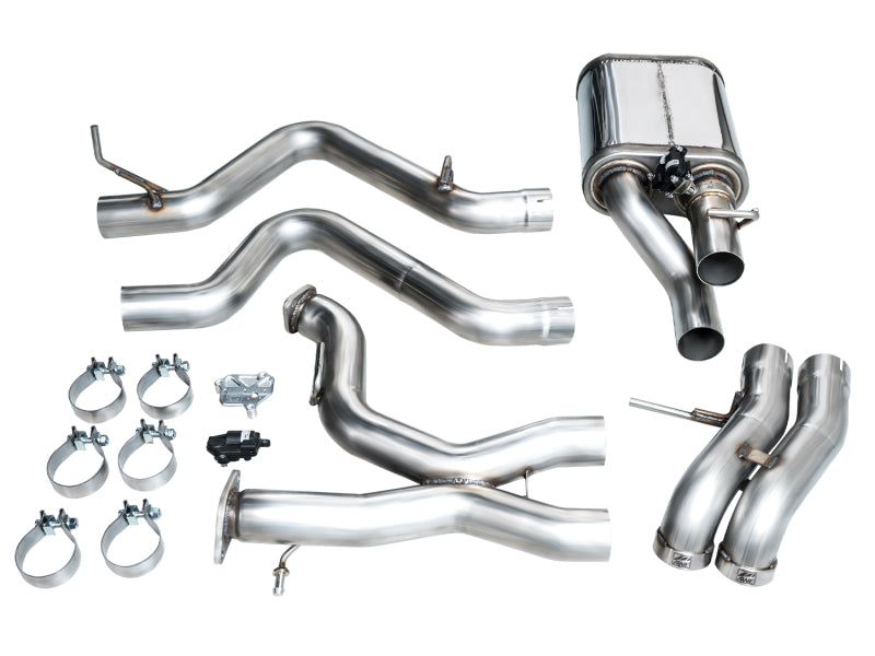 AWE Tuning 3025-31327 - AWE3025-31327 - AWE Tuning 22-24 Ford Bronco Raptor 4WD Dual BashGuards Cat-Back SwitchPath Exhaust (No Tips) - Shipped in Europe - Tuningsupply.com