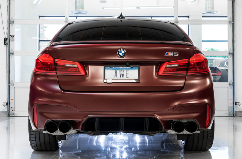 AWE Tuning 3025-43066 - AWE3025-43066 - AWE Tuning 18-19 BMW F90 M5 SwitchPatch Cat-Back Exhaust- Black Diamond Tips - Shipped in Europe - Tuningsupply.com