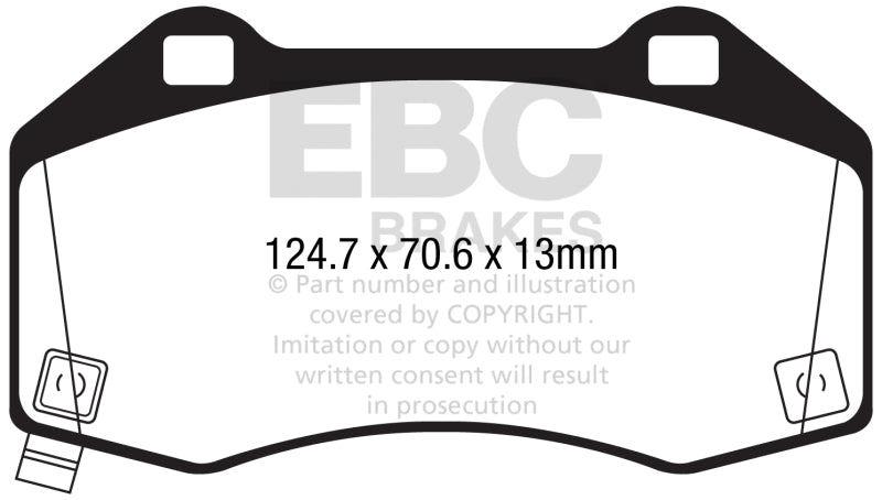 EBC DP32286C - EBCDP32286C - EBC 2017+ Fiat 124 Spider 1.4L Turbo Abarth Redstuff Front Brake Pads - Shipped in Europe - Tuningsupply.com