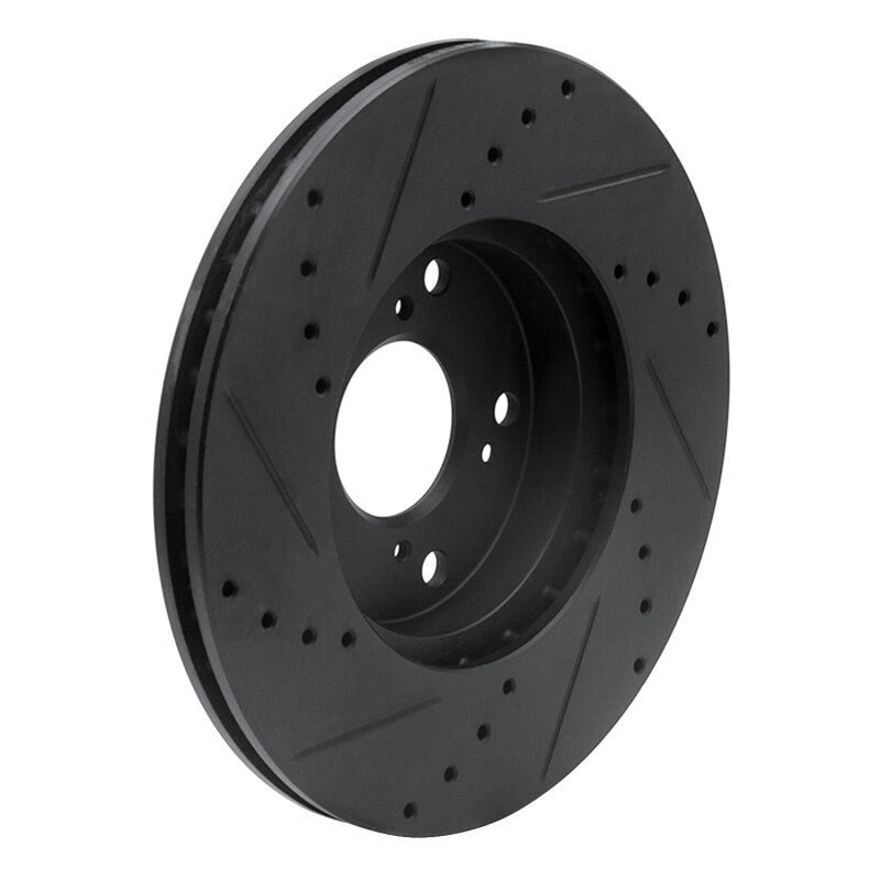 R1 Concepts 633-59042R - RNC633-59042R - R1 06-15 Honda Civic Front Right Drilled & Slotted Black Brake Rotor - Shipped in Europe - Tuningsupply.com