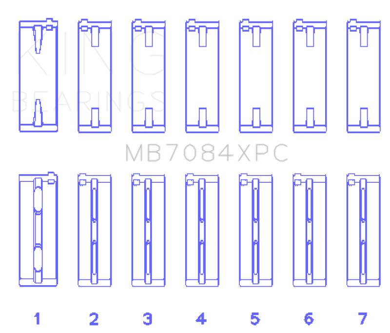King Engine Bearings GMB7084XPCSTDX - KINGMB7084XPCSTDX - King Engine Bearings Toyota 2JZGE/2JZGTE 24V 3.0L pMaxKote Performance Main Bearing Set - Size STDX - Shipped in Europe - Tuningsupply.com