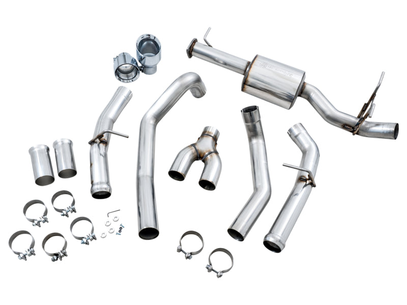 AWE Tuning 3015-32005 - AWE3015-32005 - AWE Tuning 19-21 RAM 1500 5.7L (w/Cutouts) 0FG Dual Rear Exit Cat-Back Exhaust - Chrome Silver Tips - Shipped in Europe - Tuningsupply.com
