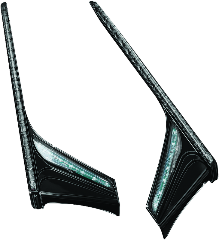 Kuryakyn 3247 - KUR3247 - Kuryakyn L.E.D. Vertical Rear Light Strips 12-17 GL1800 Gloss Black Smoke Lens - Shipped in Europe - Tuningsupply.com