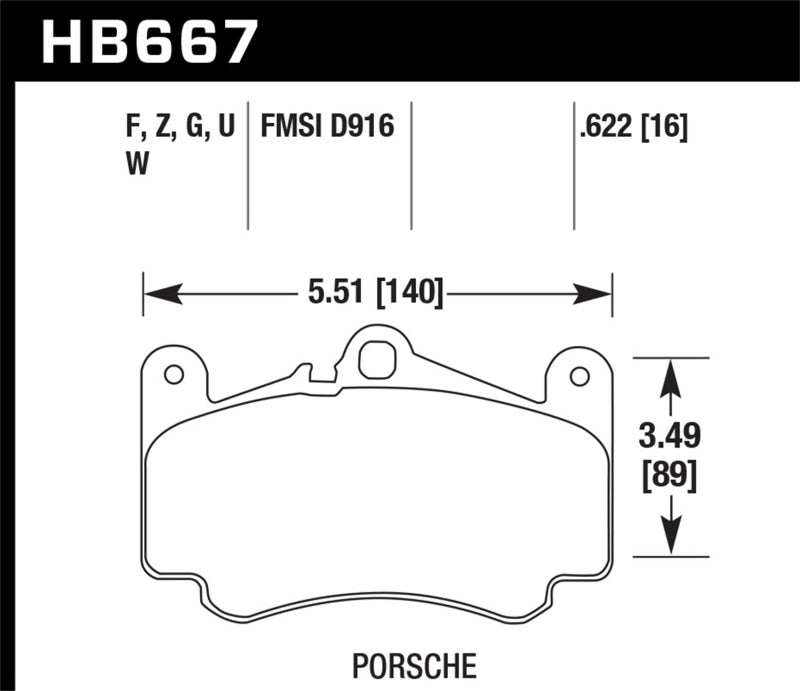 Hawk Performance KHB667F.622 - HAWKHB667F.622 - Hawk 02-05 Porsche 911 Carrera 4 Turbo Look/Carrera 4S Front HPS Street Brake Pads - Shipped in Europe - Tuningsupply.com