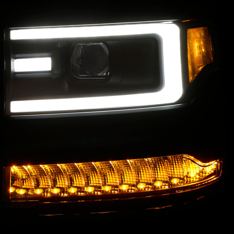 ANZO - ANZ111373 - ANZO 16-17 Chevy Silverado 1500 Prjctr. Headlight Plank Styl. w/Amber (Only Work w/HID Equip. Truck) - Shipped in Europe - Tuningsupply.com
