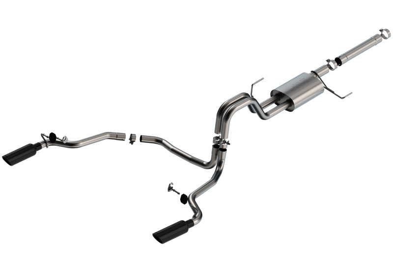 Borla 140903BC - BOR140903BC - Borla 21-22 F-150 Powerboost 3.5L V6 2WD & 4WD 4DR 3in, 2.25in S-TYPE Catback w/ Black Chrome Tips - Shipped in Europe - Tuningsupply.com
