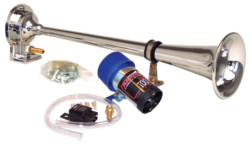 Kleinn Air Horns 6127 - KLE6127 - Kleinn Chrome Direct Drive Single Horn/ 13.5In - Chrome-Plated Spun Copper - Shipped in Europe - Tuningsupply.com