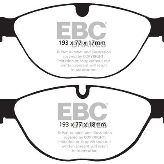 EBC DP42076R - EBCDP42076R - EBC 10-15 Jaguar XF 5.0 Supercharged (470) Yellowstuff Front Brake Pads - Shipped in Europe - Tuningsupply.com