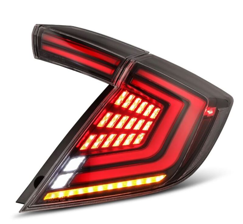 AlphaRex 676000 - ARX676000 - AlphaRex 16-21 Honda Civic Hatchback/ Type-R FK8 Nova-Series LED Tail Lights (Pair) - Alpha Black - Shipped in Europe - Tuningsupply.com