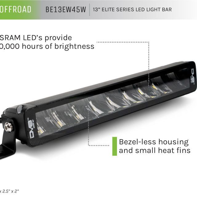 DV8 Offroad BE13EW45W - DVEBE13EW45W - DV8 Offroad Elite Series 13in Light Bar 45W Flood/Spot LED - Shipped in Europe - Tuningsupply.com