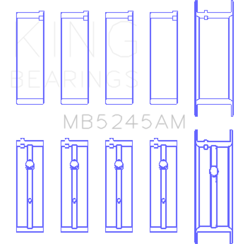 King Engine Bearings GMB5245AM0.25 - KINGMB5245AM0.25 - King 91-04 Nissan 146CI/2.4L KA24DE L4/89-97 146CI/2.4L KA24E L4 Main Bearing Set - Size +0.25mm - Shipped in Europe - Tuningsupply.com