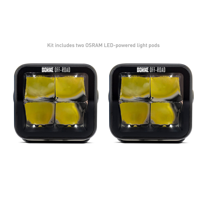 Borne Off-Road BNLT-LP33-2S - BRNBNLT-LP33-2S - Borne Off-Road Light Pods (Kit of 2) 3x3 Spot - Shipped in Europe - Tuningsupply.com