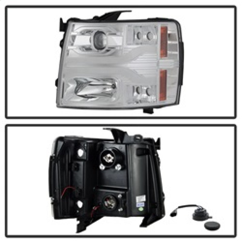 SPYDER 5083616 - SPY5083616 - Spyder Chevy Silverado 1500 07-13 Version 3 Projector Headlights - Chrome PRO-YD-CS07V3-LBDRL-C - Shipped in Europe - Tuningsupply.com