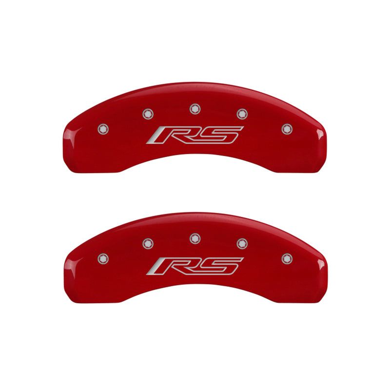 MGP 14240SCR5RD - MGP14240SCR5RD - MGP 4 Caliper Covers Engraved Front Gen 5/Camaro Engraved Rear Gen 5/RS Red finish silver ch - Shipped in Europe - Tuningsupply.com